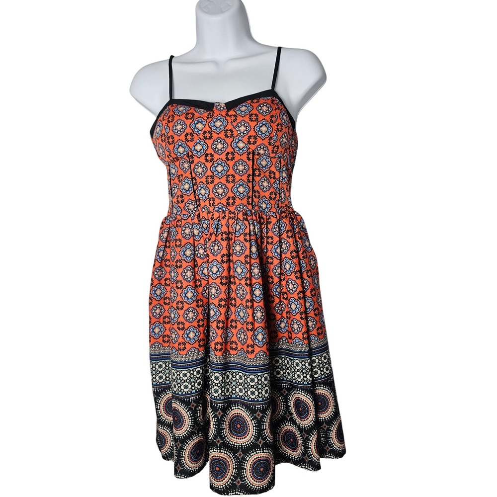 Band of Gypsies Patchwork Babydoll Dress Women's M Boho Indie  Smocked Pull-on